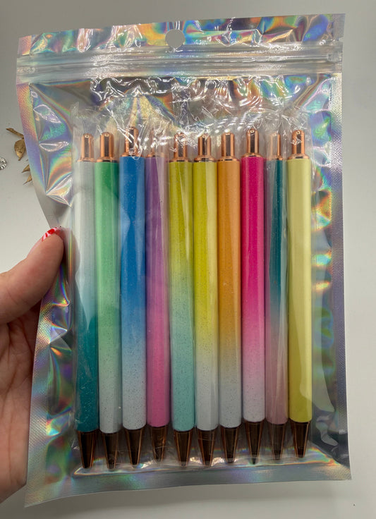 Metal Sparkle Pens - Random Pick 10 Count
