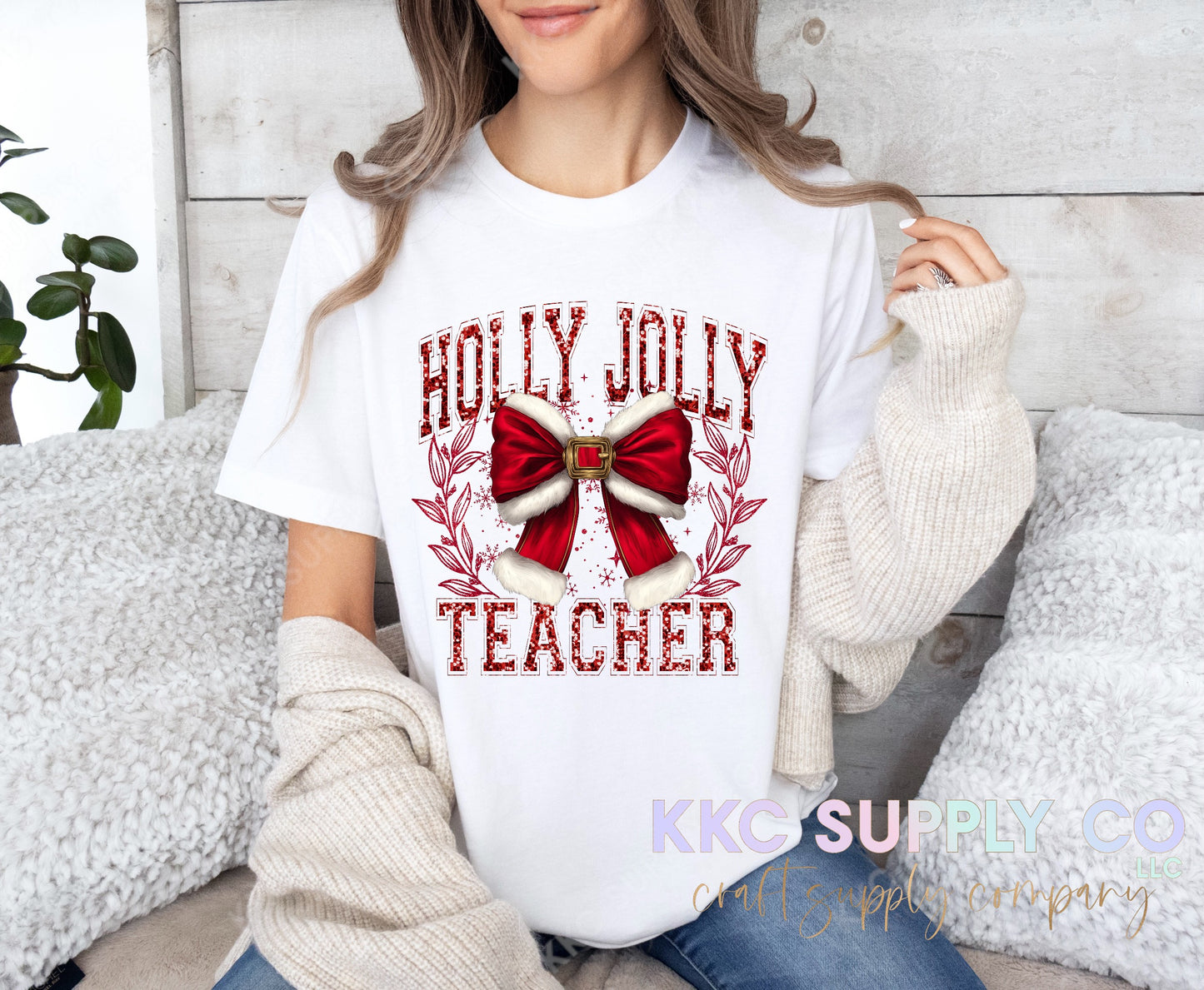 #133-Holly Jolly Teacher DTF T-Shirt Transfer