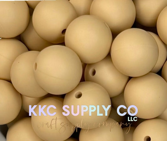 SS04-Oat Yellow Solid Silicone Beads