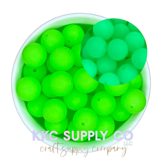 SGL06-Neon Green Silicone Glow Beads