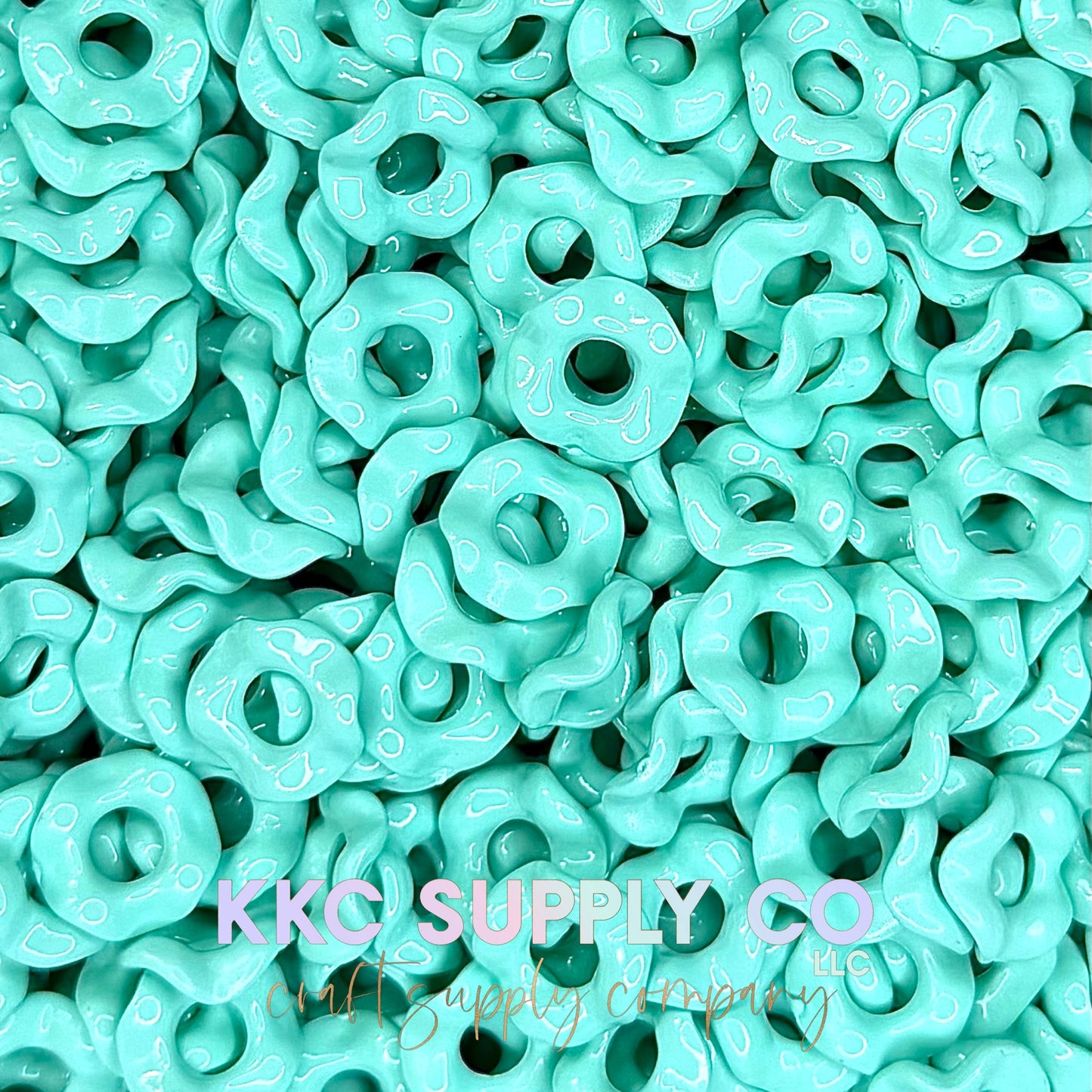 Acrylic Wavy Spacer Beads 12mm Large Hole (10 count)