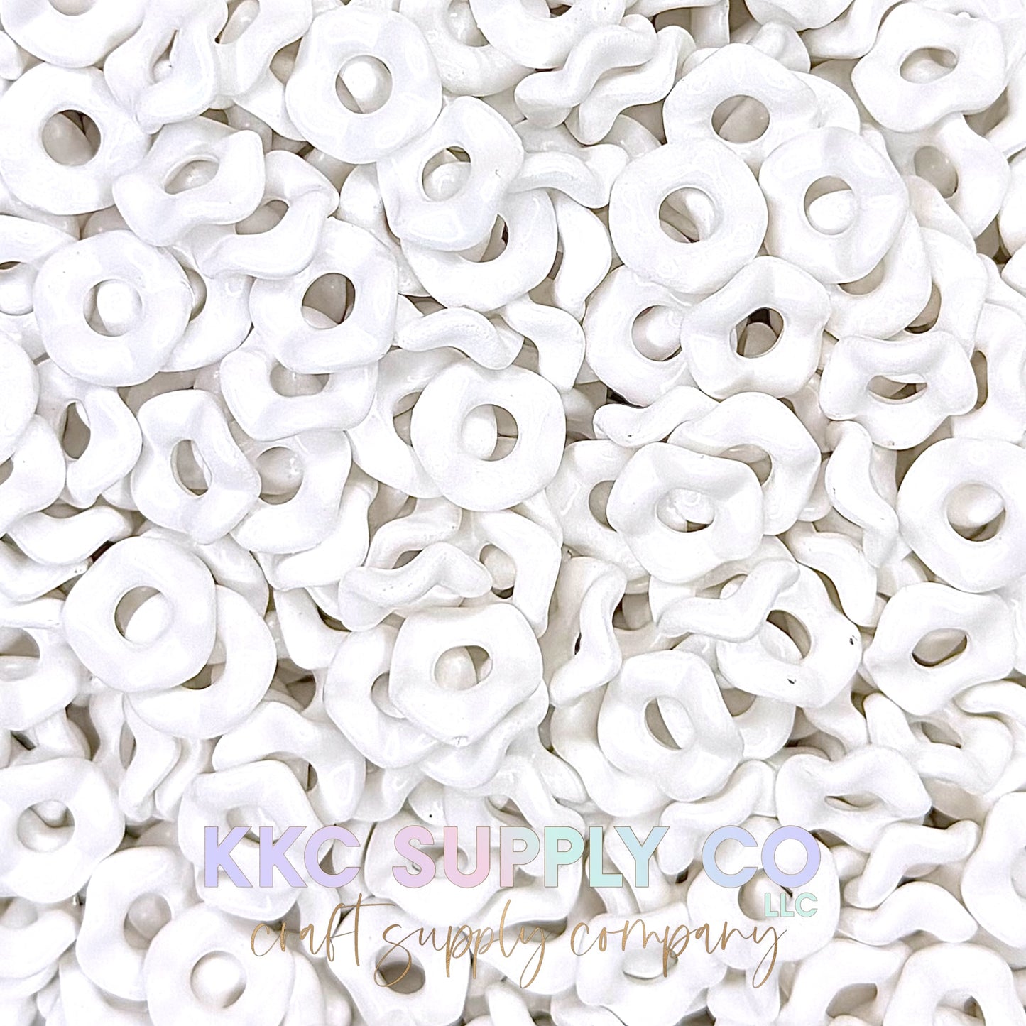 Acrylic Wavy Spacer Beads 12mm Large Hole (10 count)