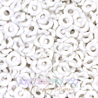 Acrylic Wavy Spacer Beads 12mm Large Hole (10 count)
