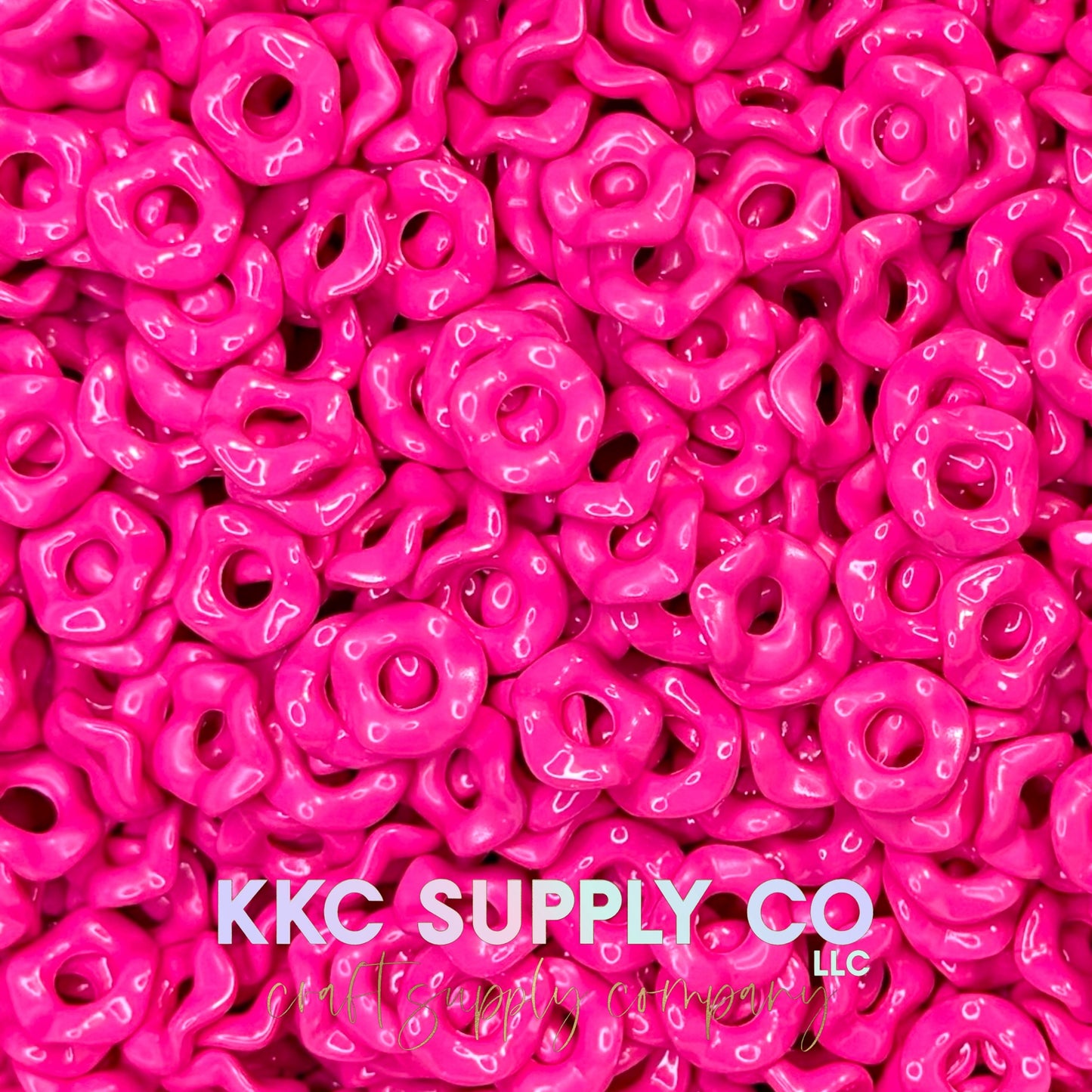Acrylic Wavy Spacer Beads 12mm Large Hole (10 count)