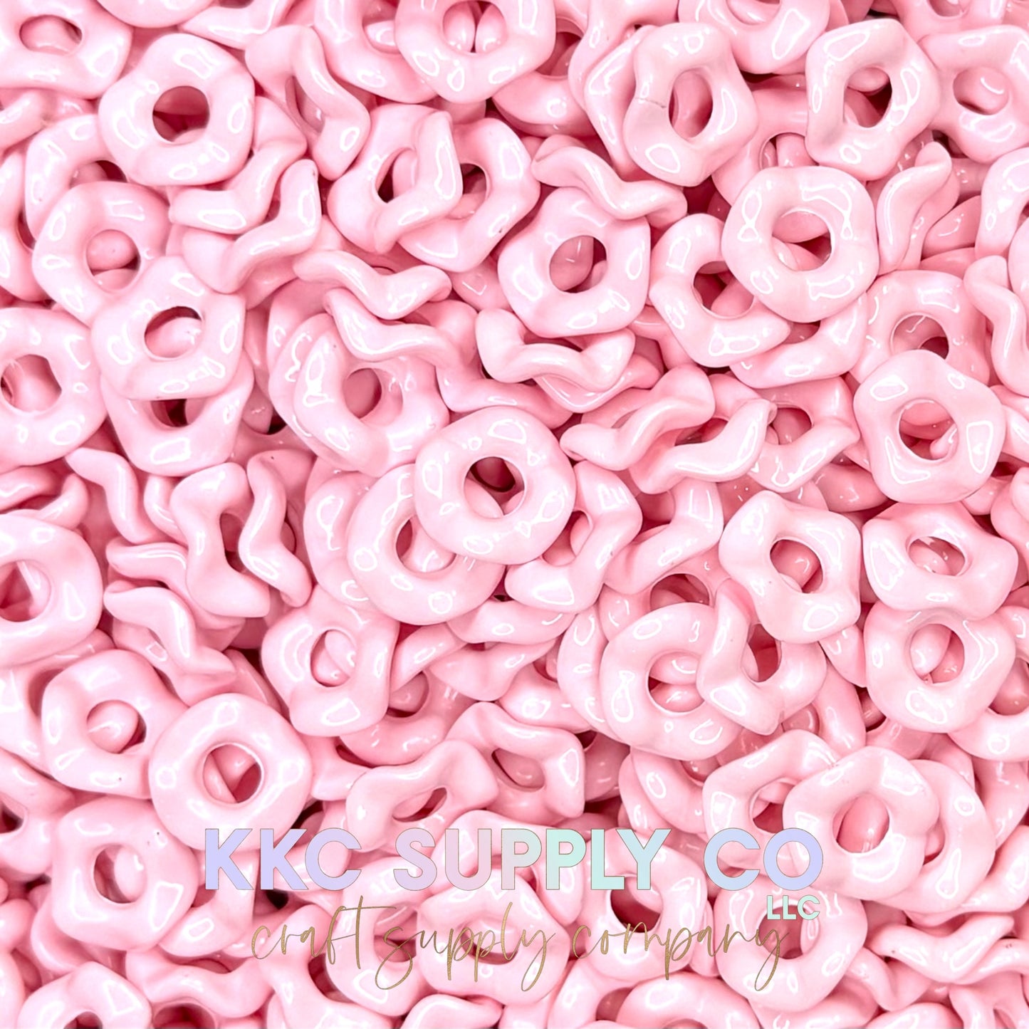 Acrylic Wavy Spacer Beads 12mm Large Hole (10 count)