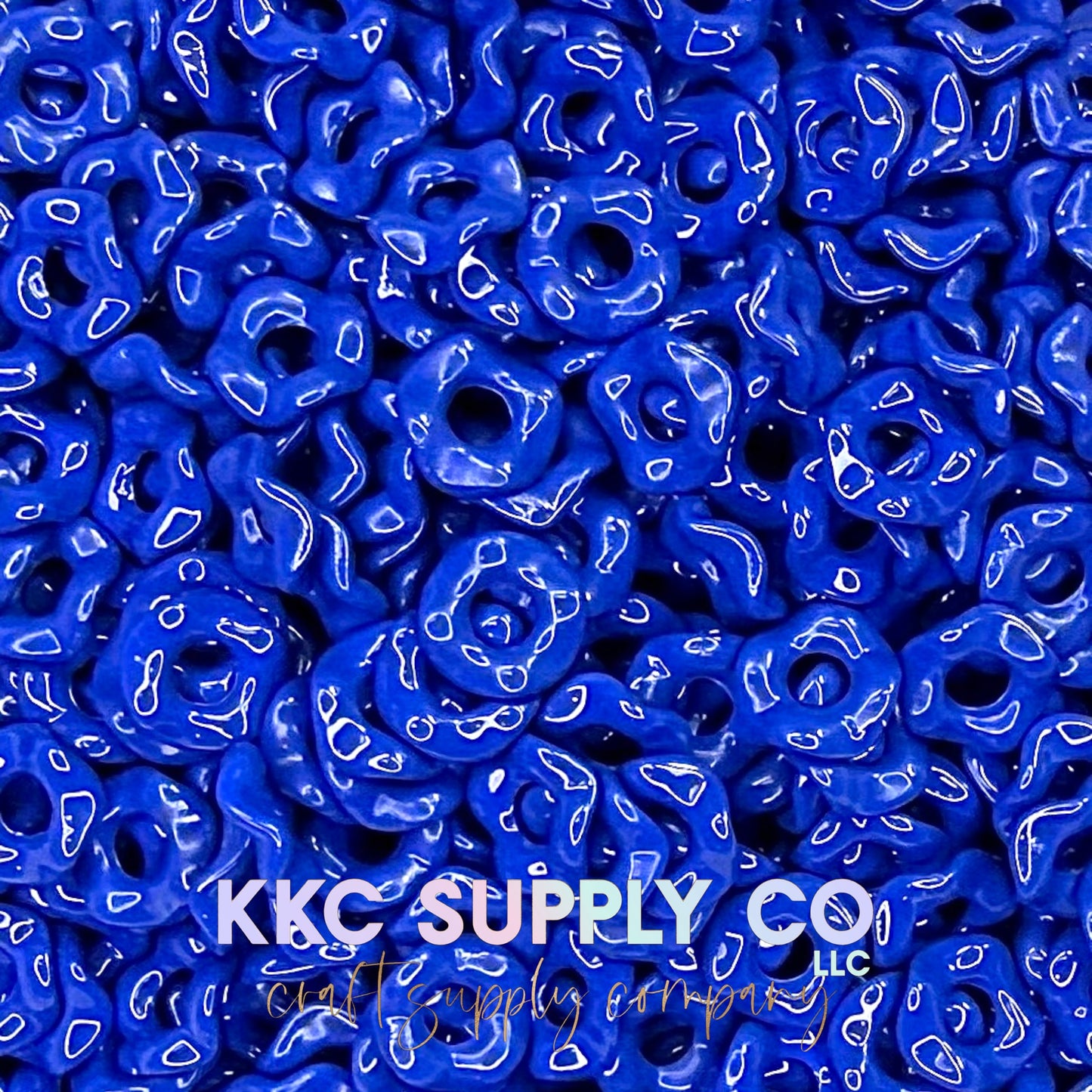 Acrylic Wavy Spacer Beads 12mm Large Hole (10 count)