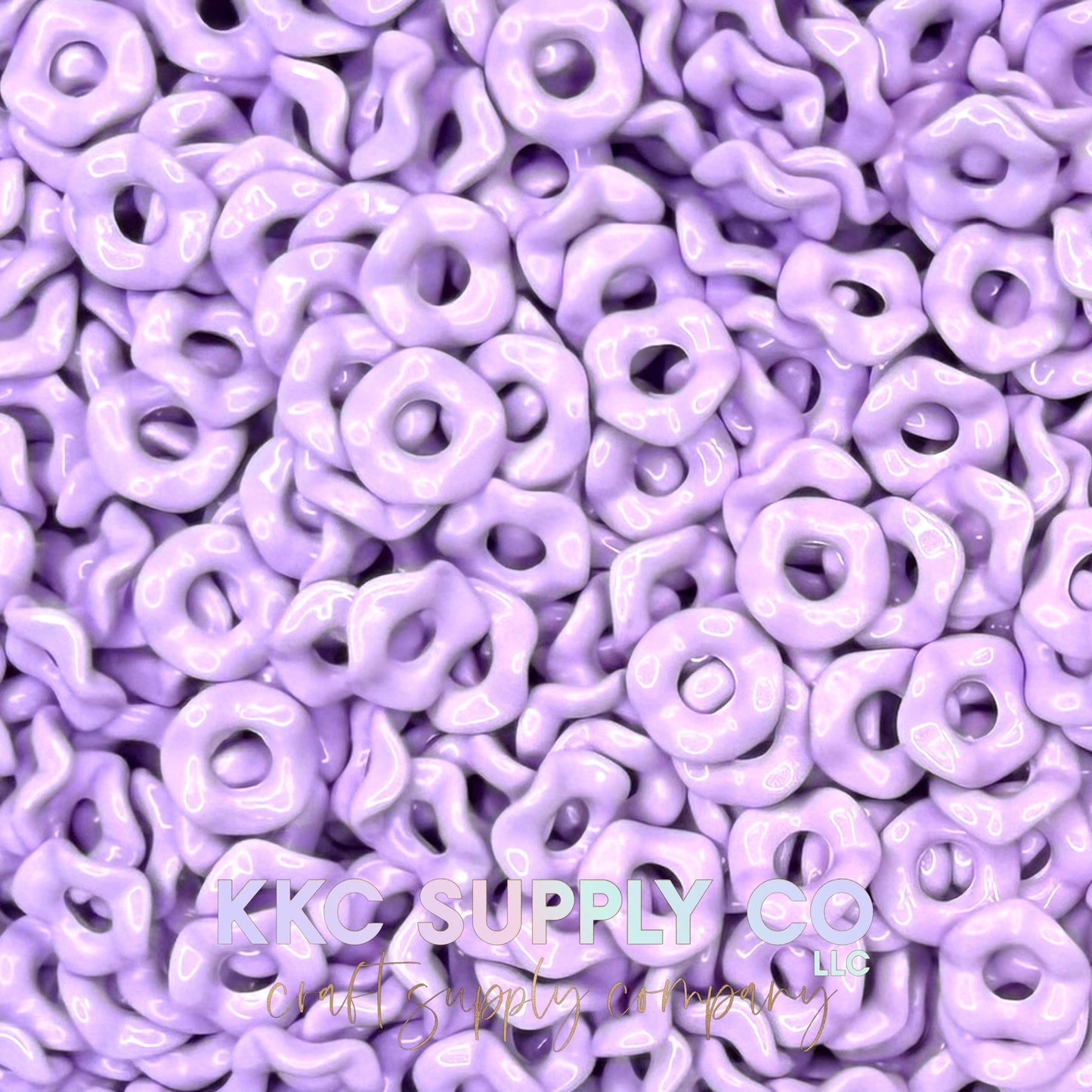 Acrylic Wavy Spacer Beads 12mm Large Hole (10 count)