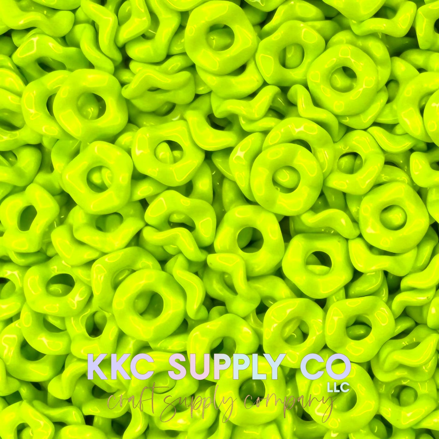 Acrylic Wavy Spacer Beads 12mm Large Hole (10 count)