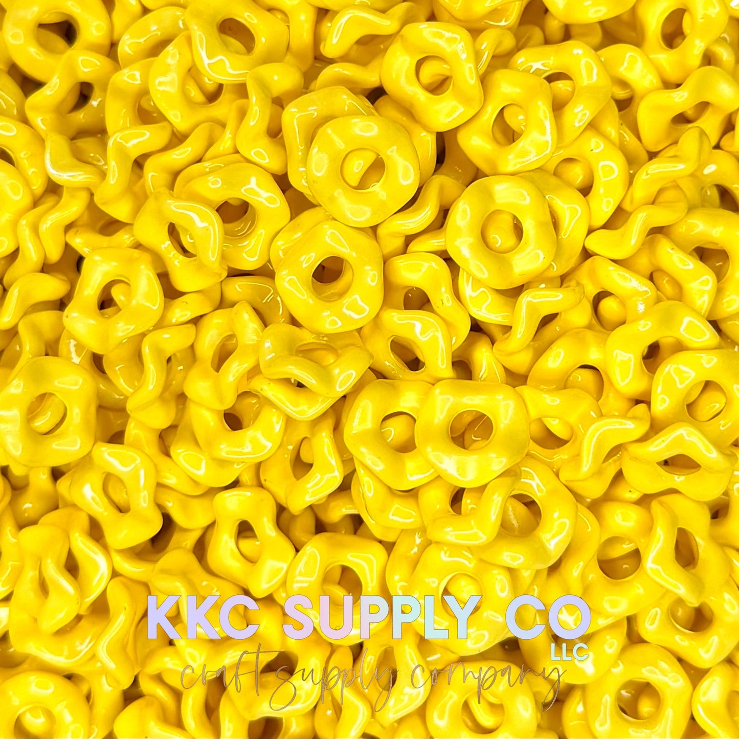 Acrylic Wavy Spacer Beads 12mm Large Hole (10 count)
