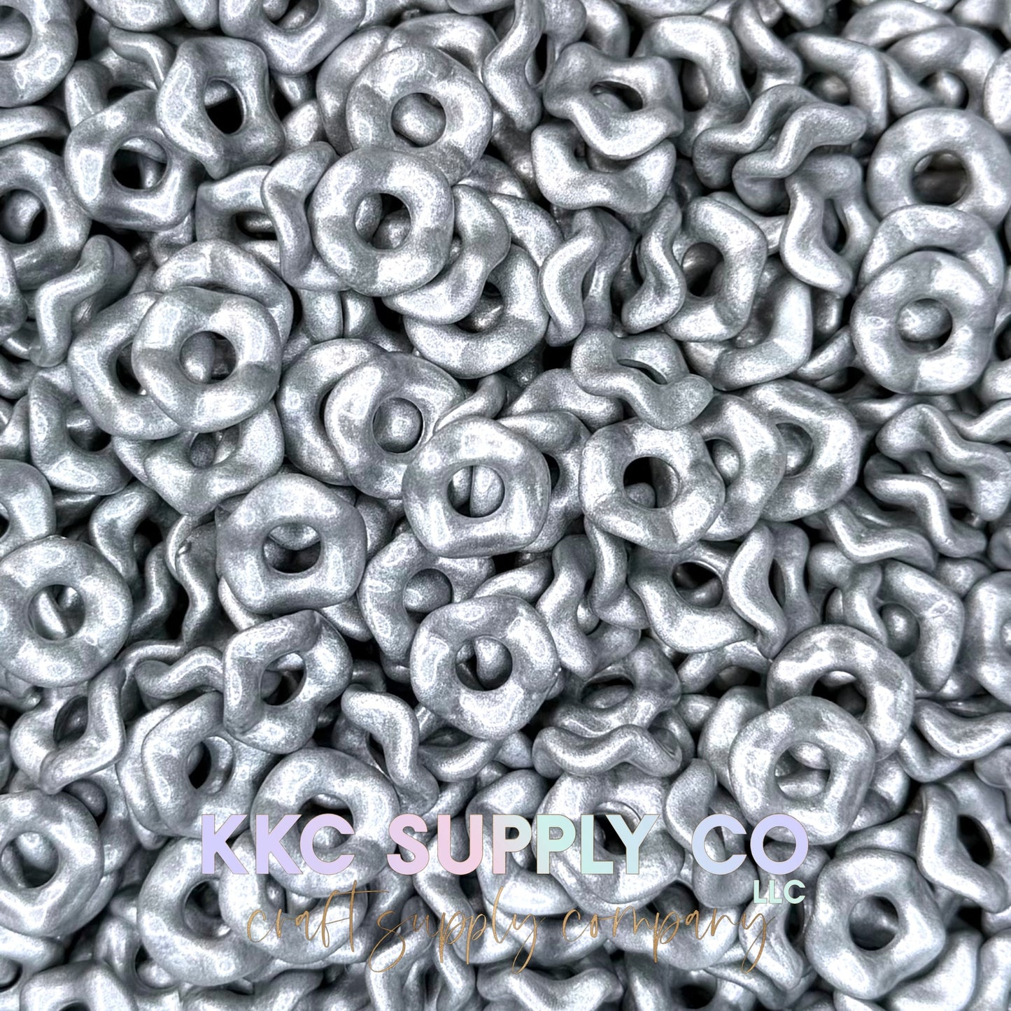 Acrylic Wavy Spacer Beads 12mm Large Hole (10 count)