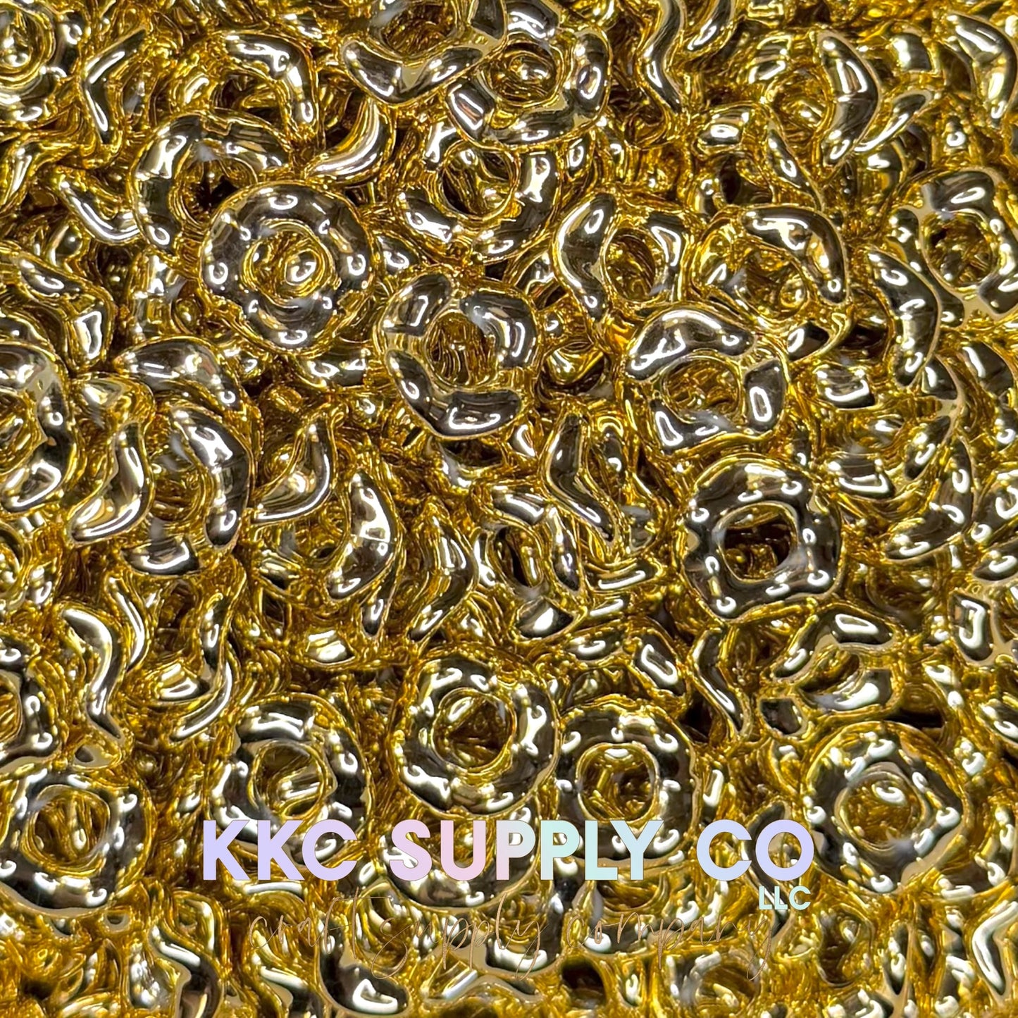 Acrylic Wavy Spacer Beads 12mm Large Hole (10 count)