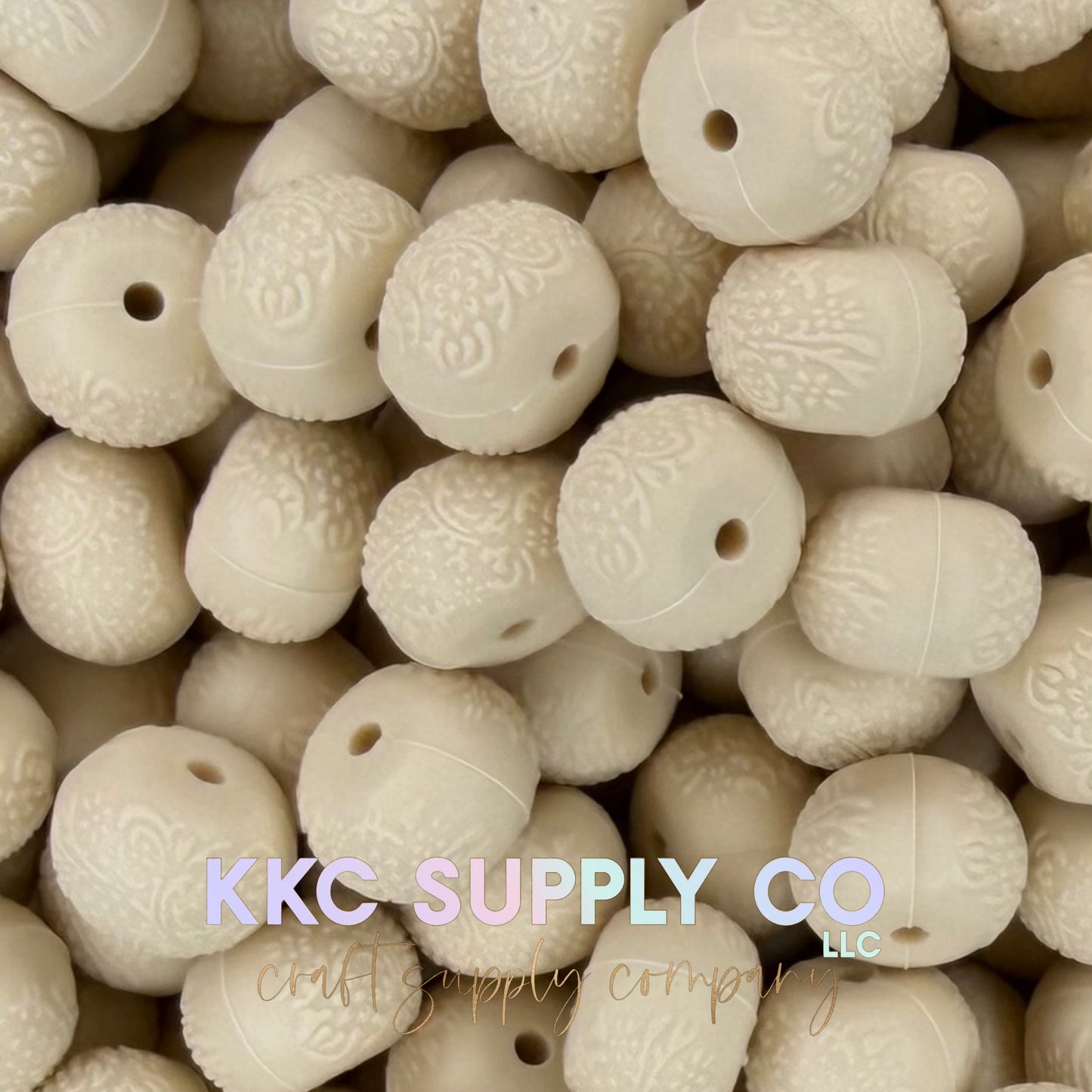 Floral Embossed Abacus Beads 14mm