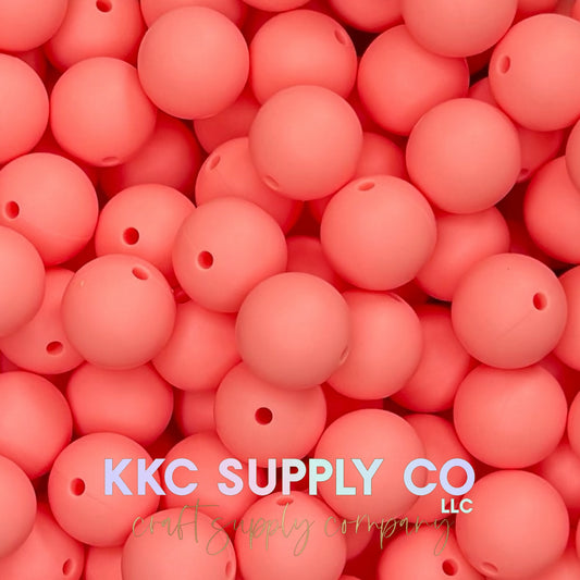 SS103-Sunset Orange Solid Silicone Beads
