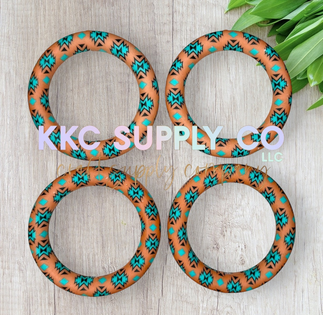 SP181-Turquoise and Desert Sand Aztec 65mm Silicone Ring