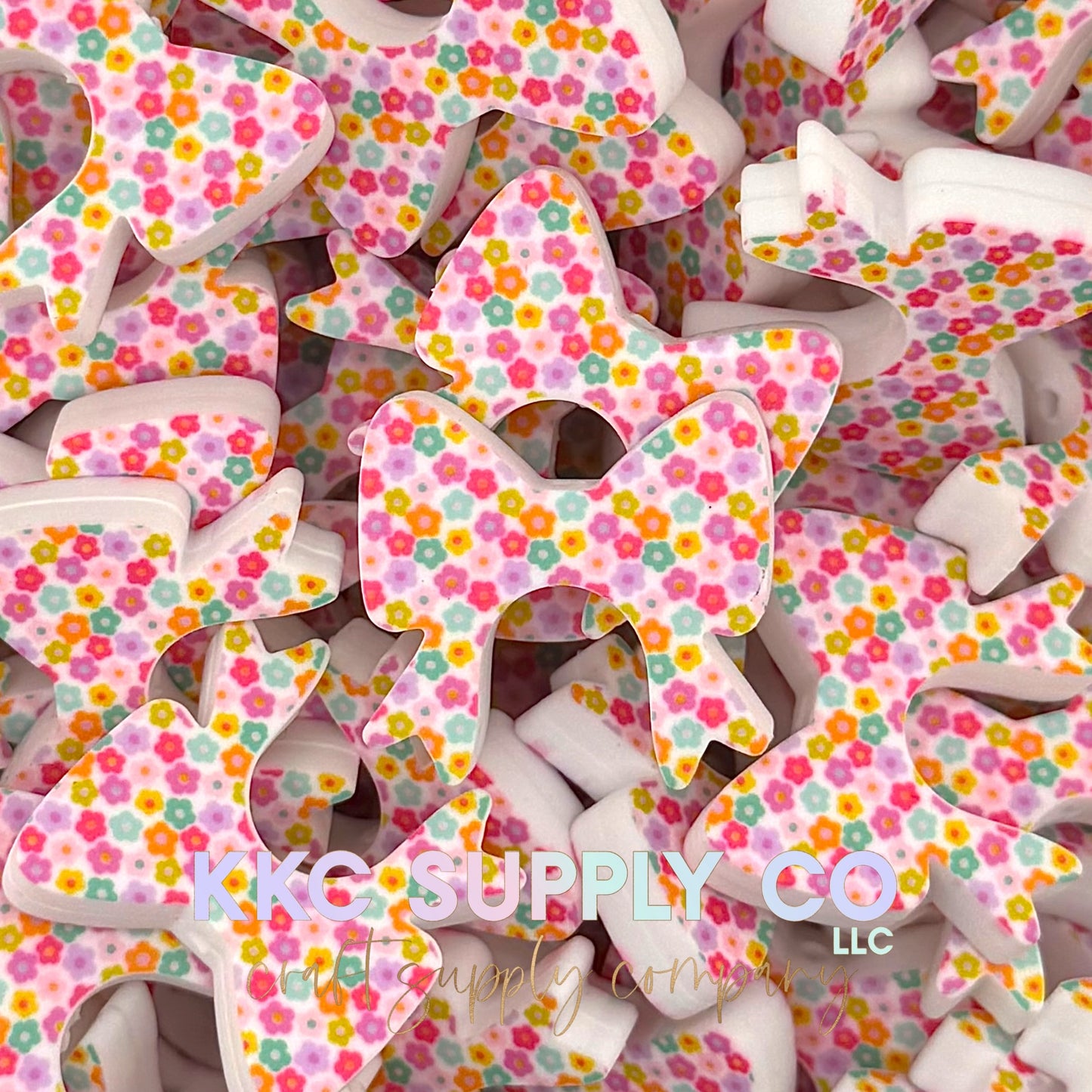 Flower Power Buddy Bow Silicone Focal Bead