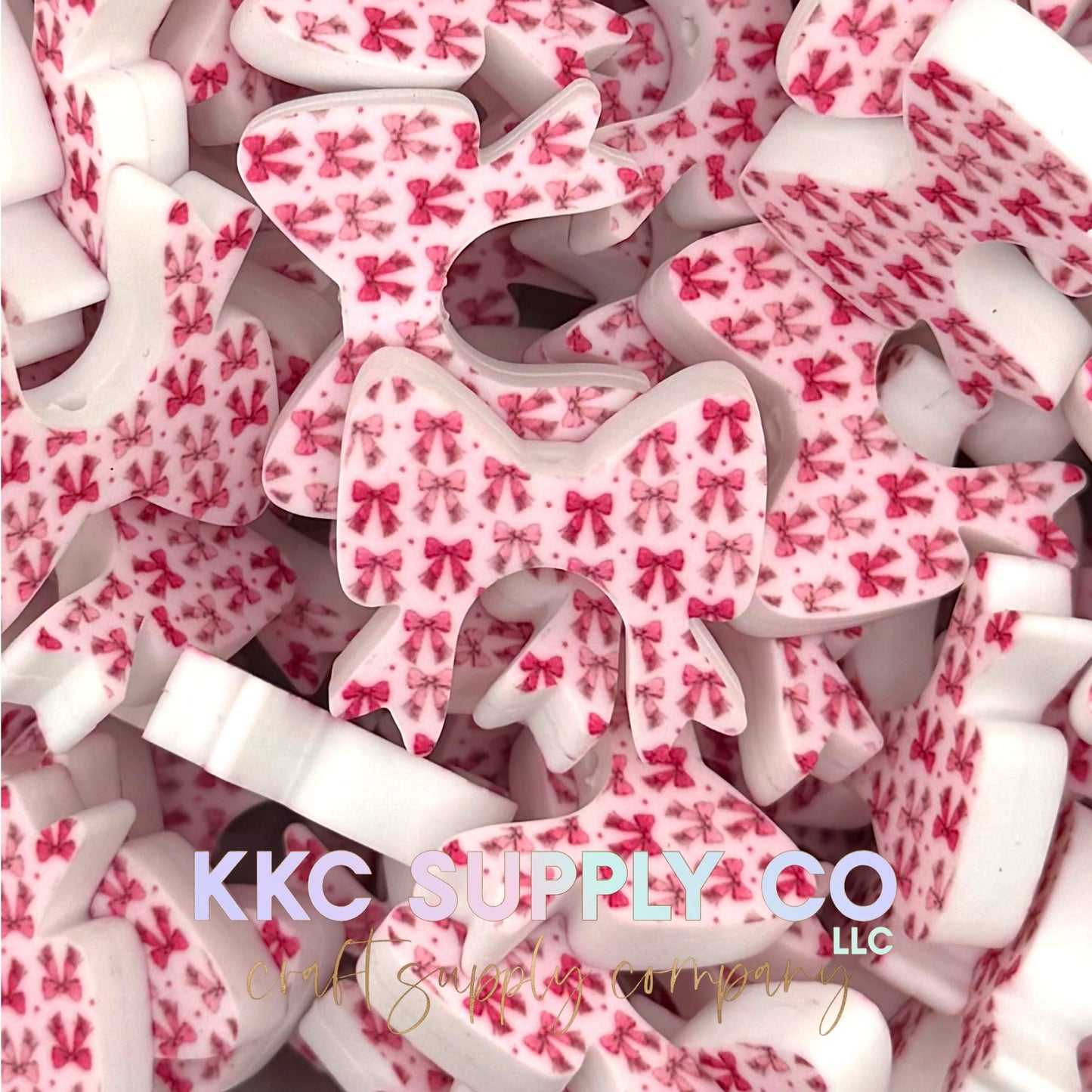 Girly Western Bows Buddy Bow Silicone Focal Bead