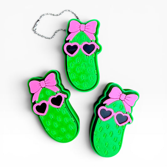 3D Printed Summer Pickle Clicker Fidget Keychain