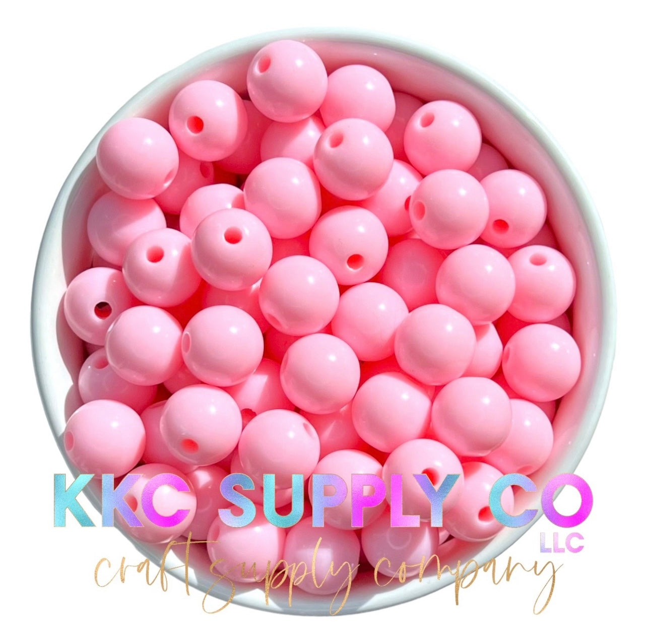 Light Pink Solid Bubblegum Bead 12mm