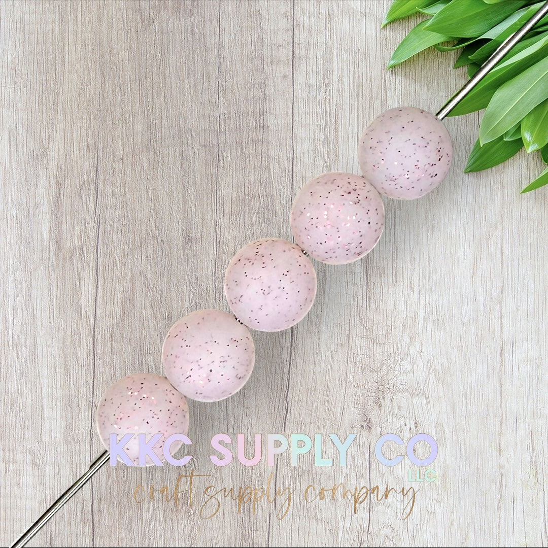 SG32-Pink Glitter Silicone Beads