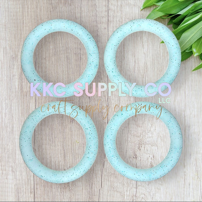 SG31-Blue Glitter Silicone Beads