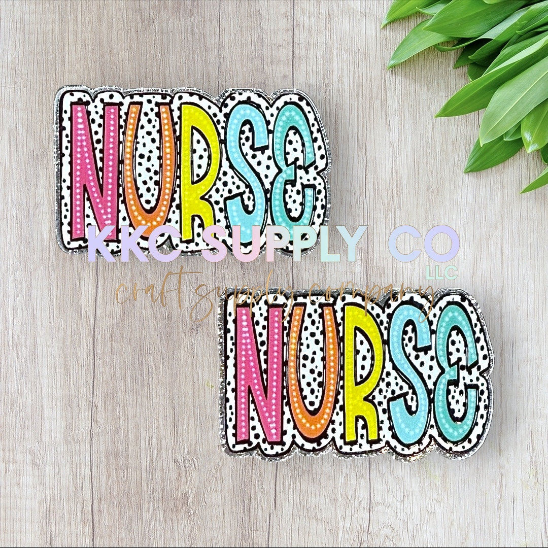 AT70-Neon Nurse-Acrylic Badge Reel Topper