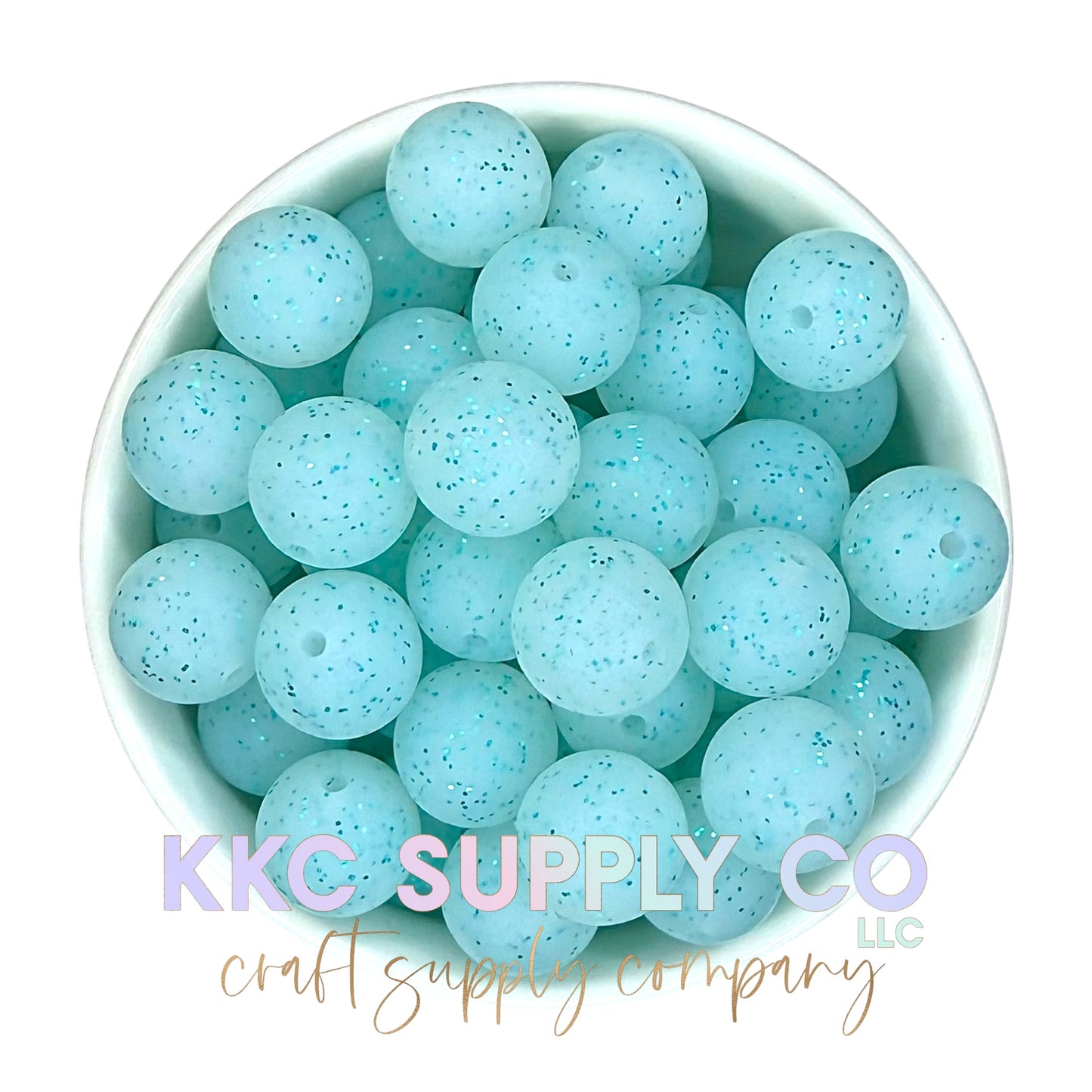 SG31-Blue Glitter Silicone Beads