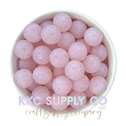 SG32-Pink Glitter Silicone Beads