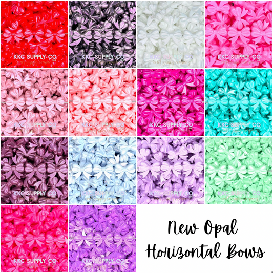 Opal Bows (Horizontal) Silicone Focal Bead