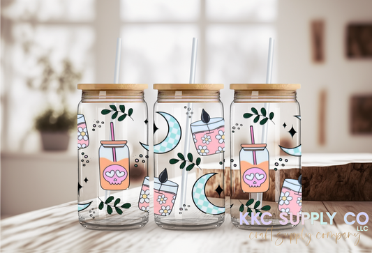 UV1668-Moons, Coffee  and Candles 16oz UV DTF Wrap