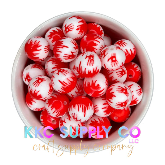 SP63-Bloody Handprints Drip 15mm Silicone Bead