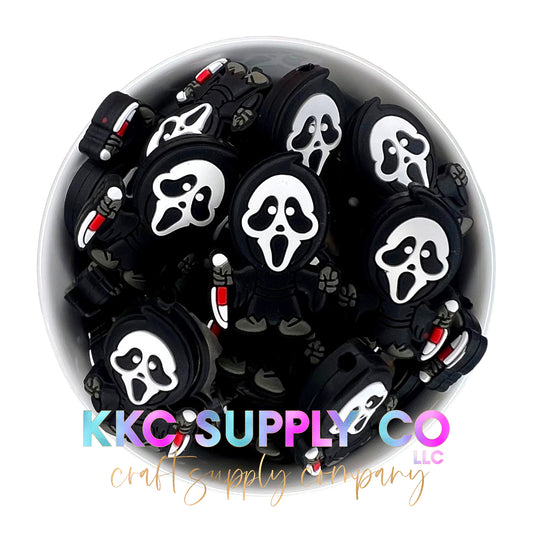Ghost Face Character Silicone Focal Bead
