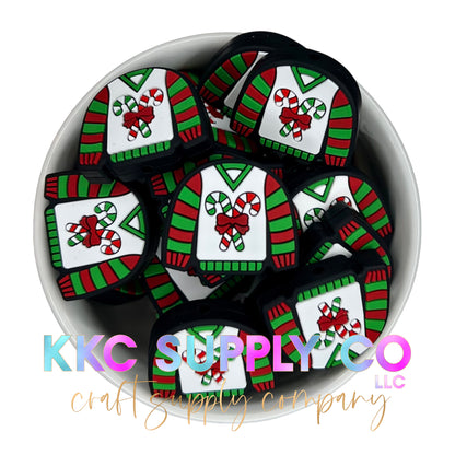 Christmas Sweater Silicone Focal Bead