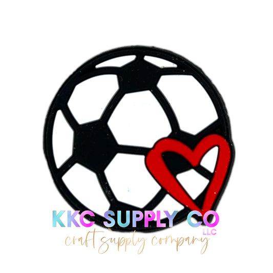 Soccer Love Silicone Focal Bead