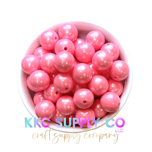 SS25-Opal Bright Pink Solid Silicone Bead 15mm