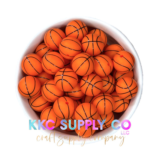 SP44-Basketball 15mm Silicone Bead