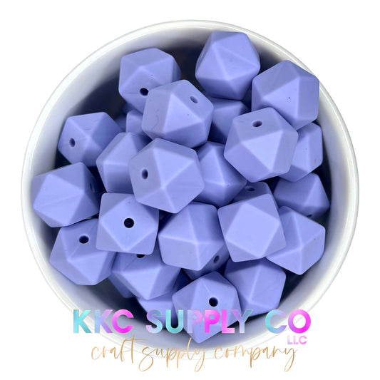 Light Purple Solid 14mm Hexagon Silicone Bead