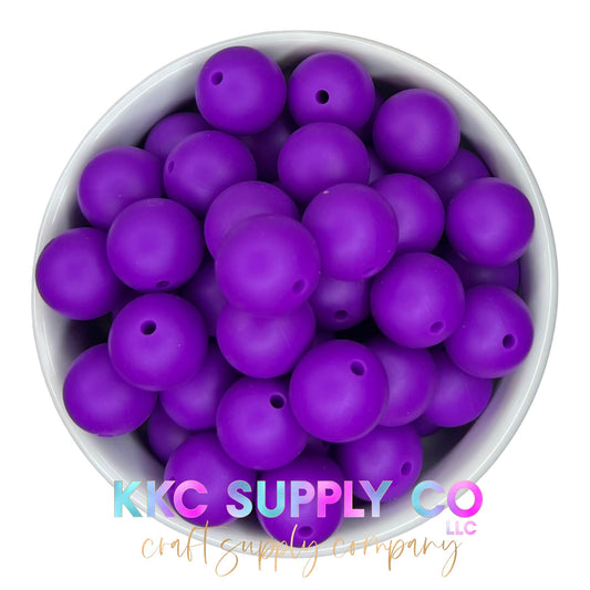 SS32-Dark Purple Solid Silicone Bead 15mm