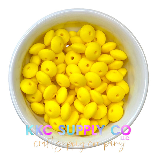 SS47-Yellow Lentil Silicone Bead 12mm