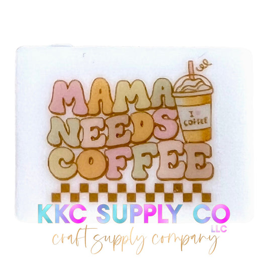 Mama Needs Coffee (black leopard) Sticker