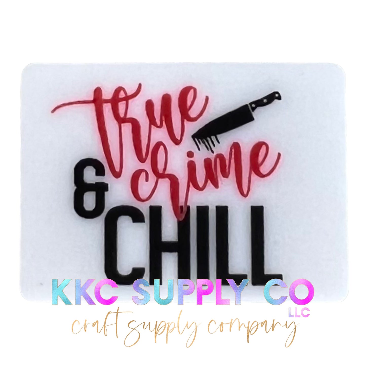 True Crime & Chill Rectangle Silicone Focal Bead