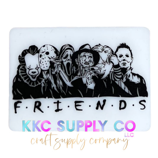 Scary Friends Rectangle Silicone Focal Bead