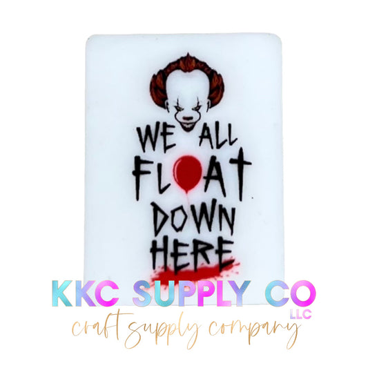 We All Float Scary Clown Rectangle Silicone Focal Bead