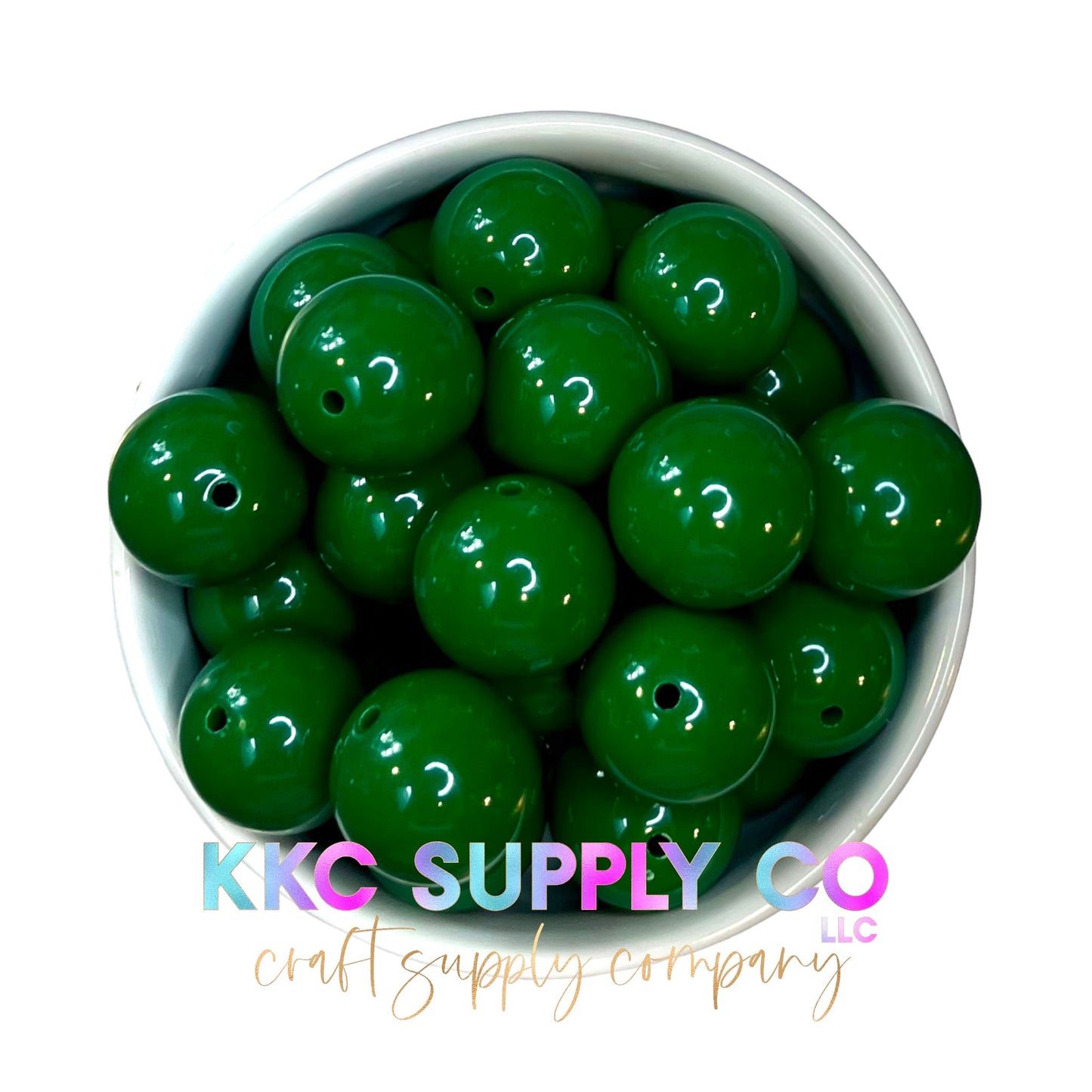 Evergreen Green Bubblegum Bead 12mm