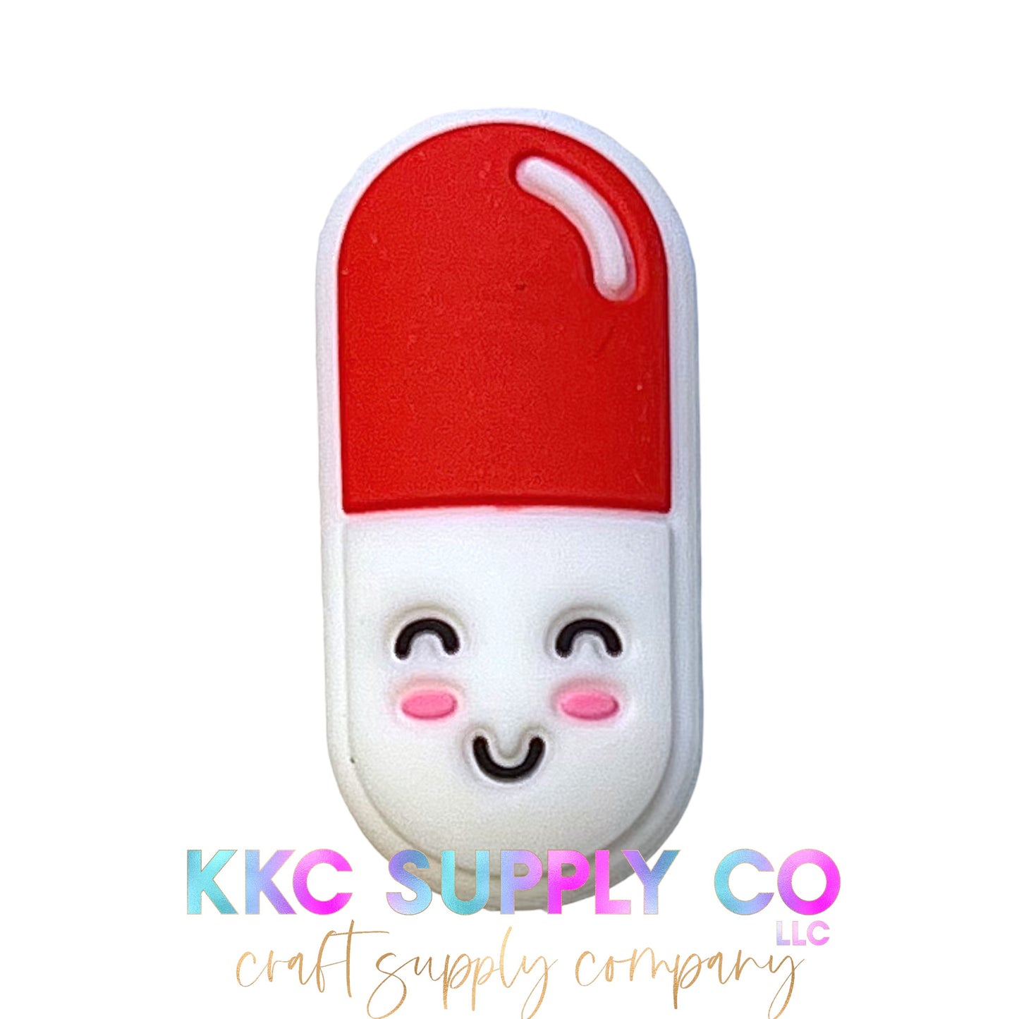 Happy Pill Silicone Focal Bead