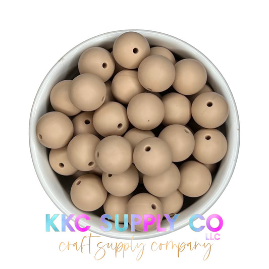 SS40-Oatmeal Solid Silicone Bead 15mm