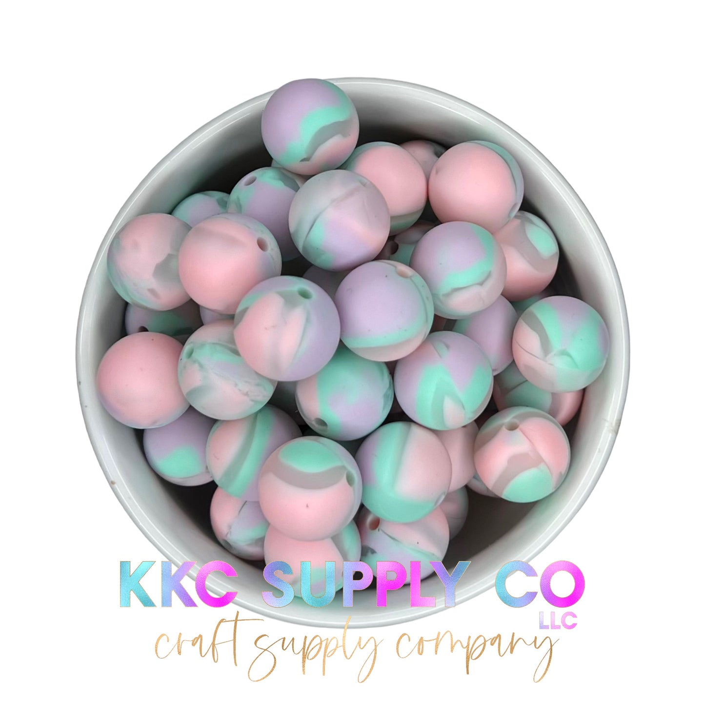 SP17-Pastel Marble 15mm Silicone Bead