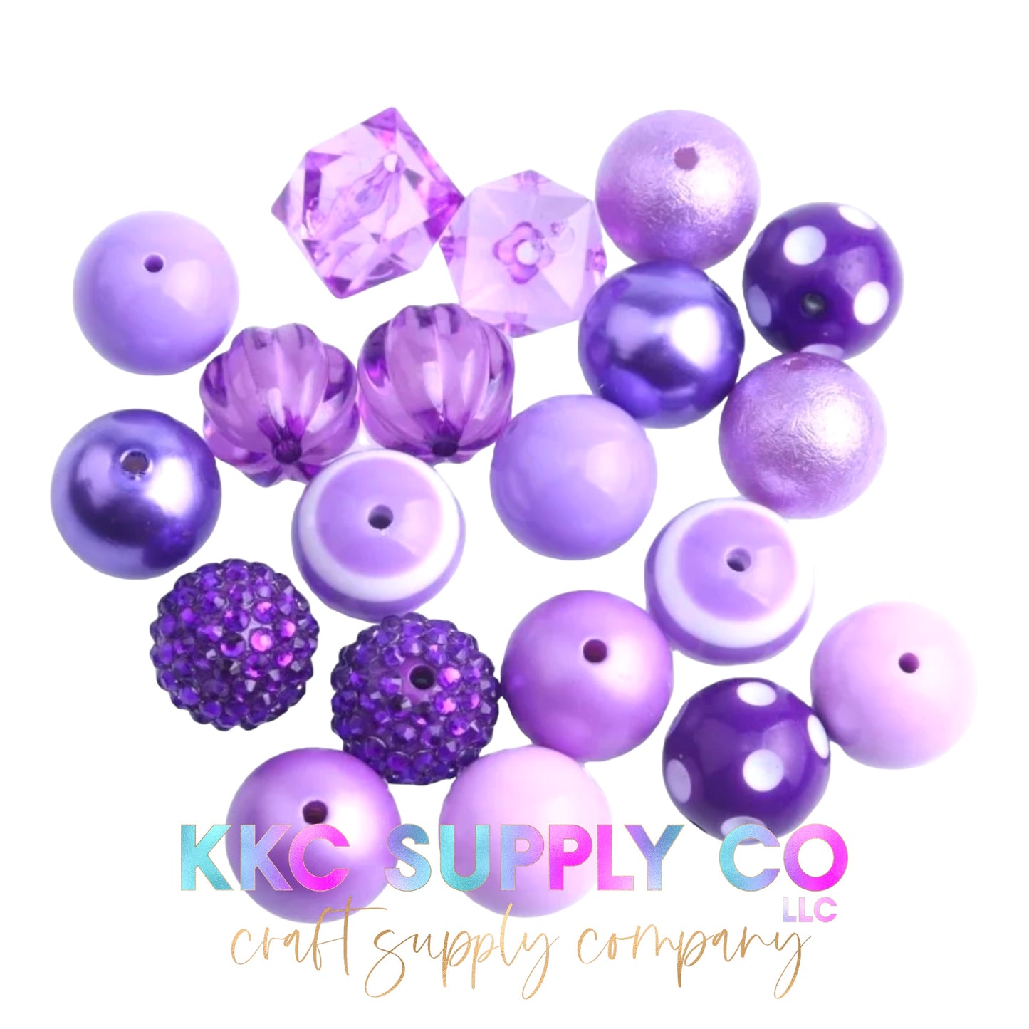 Purple Bubblegum Bead Mix 20mm