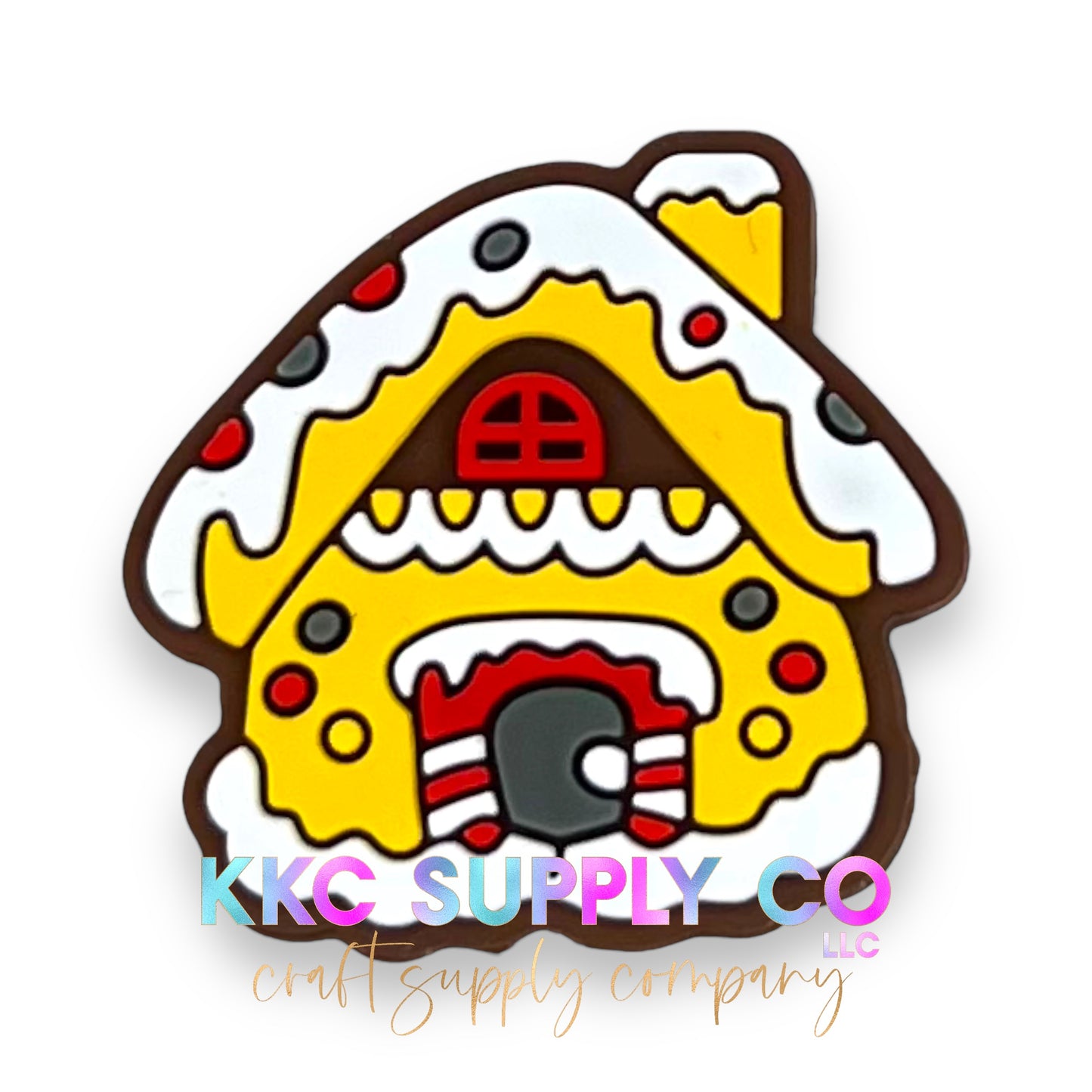 Gingerbread House Silicone Focal Bead