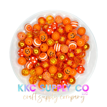 Orange Pumpkin Bubblegum Bead Mix 20mm