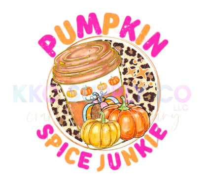 UV16106-Pumpkin Spice Junkie UV DTF Tumbler Decal